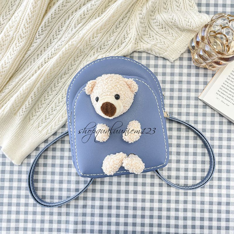 Tết Bộ nguyên liệu DIY làm balo handmade kèm gấu, balo gấu da PU đáng yêu chơi tết