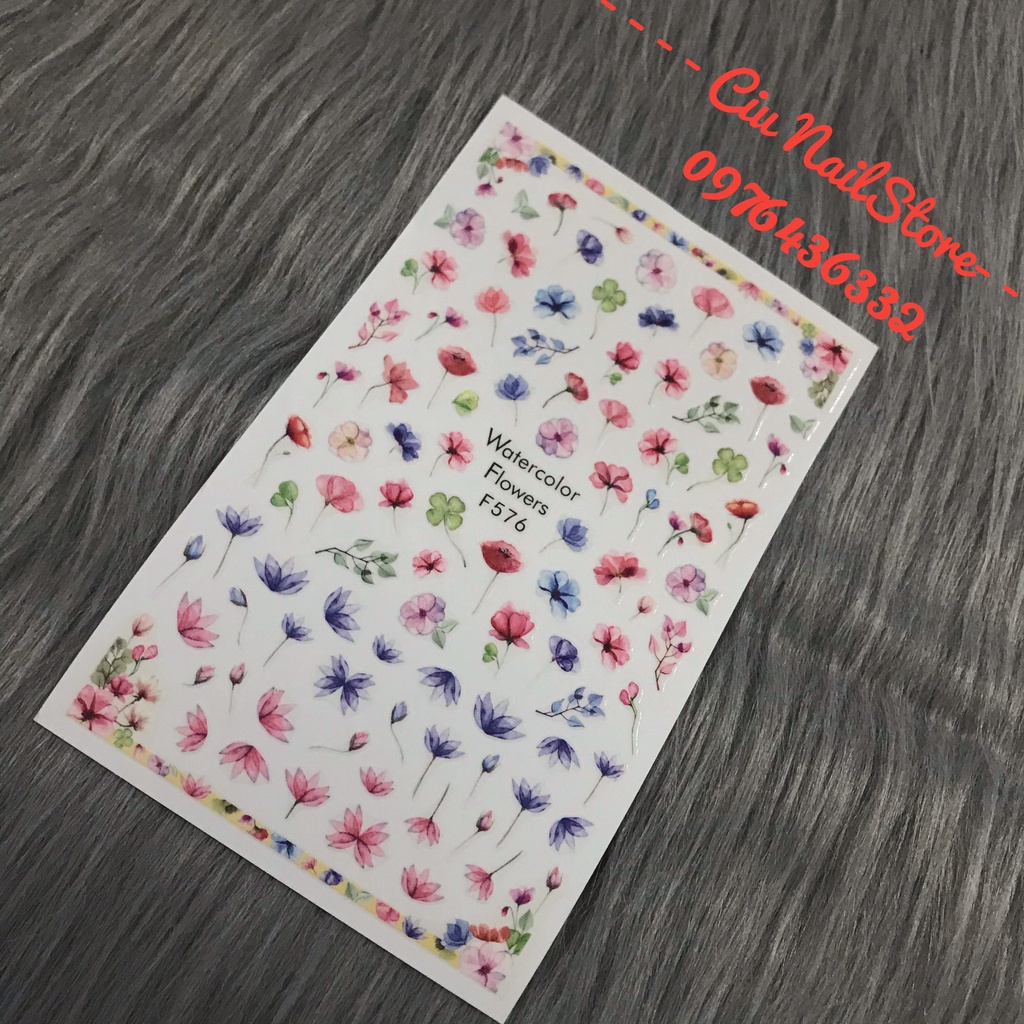Sticker & Decal dán móng tay hình hoa ,lá, sticker nail