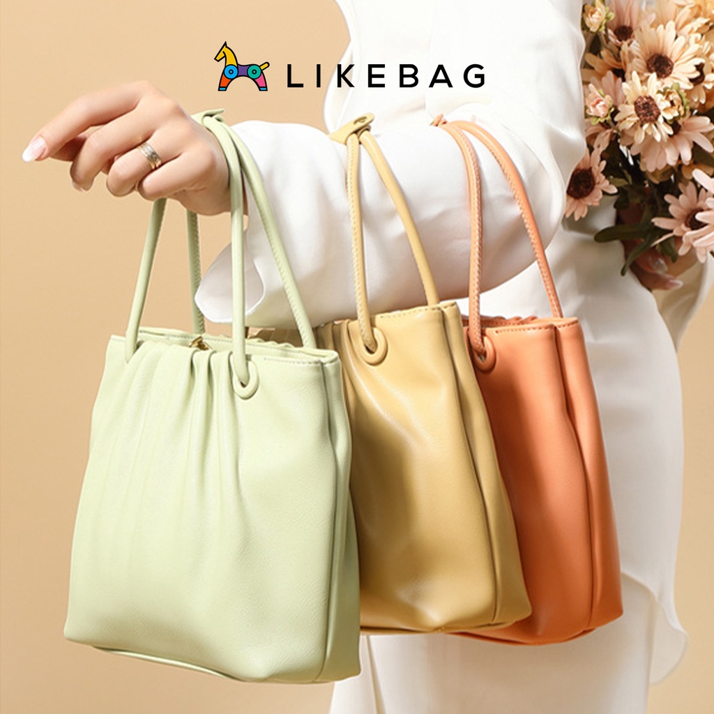 Túi xách nữ cầm tay, đeo vai LIKEBAG da mềm dáng vuông màu trơn basic 9783 - LIBAGI