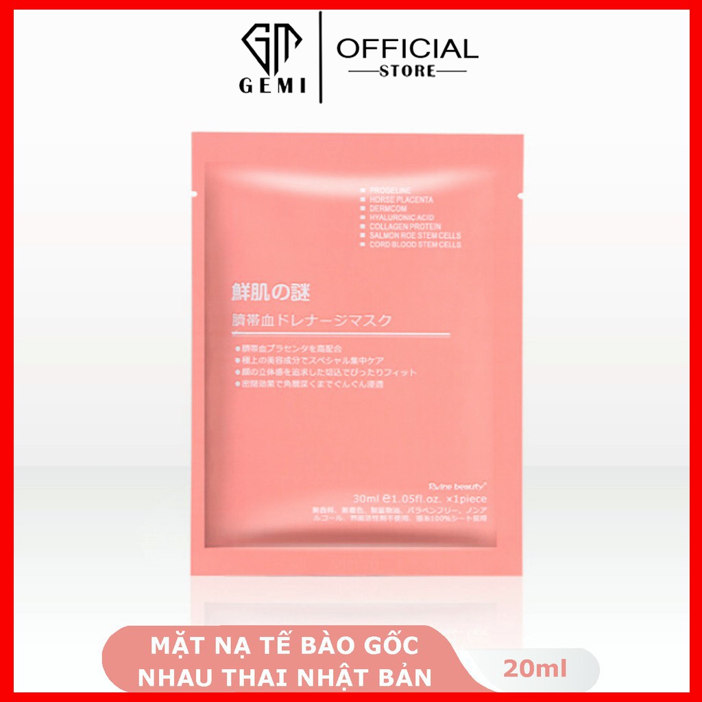 Mặt Nạ Nhau Thai Cừu 🌿𝑭𝒓𝒆𝒆𝒔𝒉𝒊𝒑🌿 Lẻ 1 Mask Cuống Rốn Nhật Bản Rwine Beauty Dưỡng Trắng, Cấp Ẩm, Thải Độc Cho Da [✔️Auth]