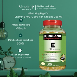 Viên Uống Đẹp Da Vitamin E 400 IU 500 Viên Kirkland Của Mỹ