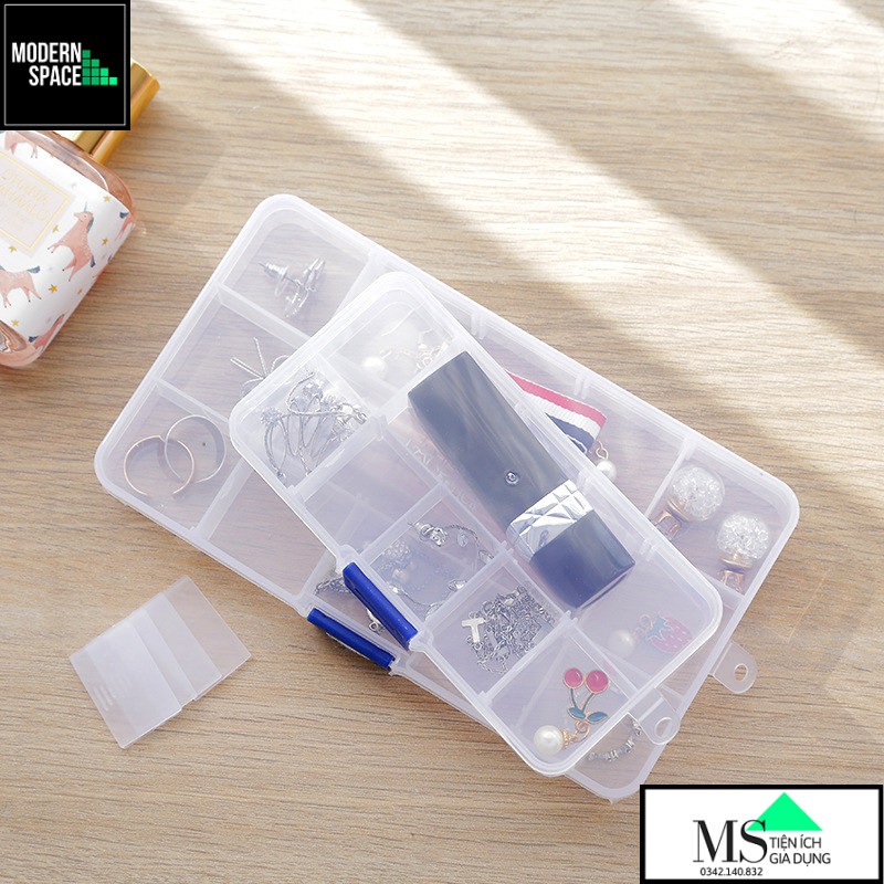 Hộp nhựa đựng đồ Nhiều ngăn Vách dời Trong suốt - Hộp đựng trang sức, thuốc, ốc vít, vật dụng nhỏ GD-035