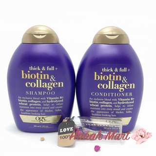 Combo Cặp Dầu gội Xả Biotin Collagen Ogx USA, UK ( 385ml)