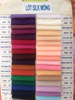 Vải Lót Silk thun mỏng (Khổ 1m6, Giá 1m)