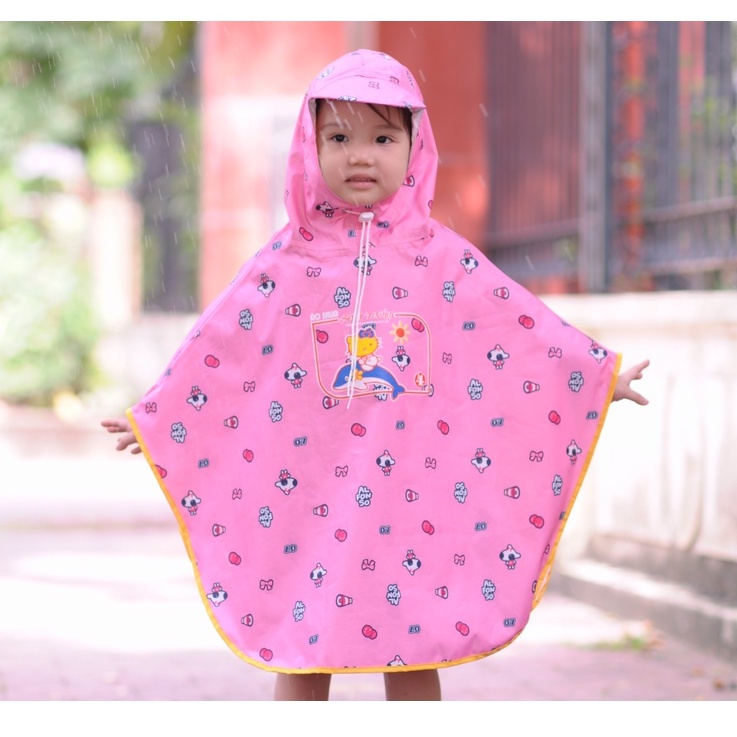 [Xả kho giá rẻ] Áo mưa cho bé gái dễ thương, áo mưa trẻ em họa tiết vui nhộn, hoạt hình cho các bé từ 2-8 tuổi