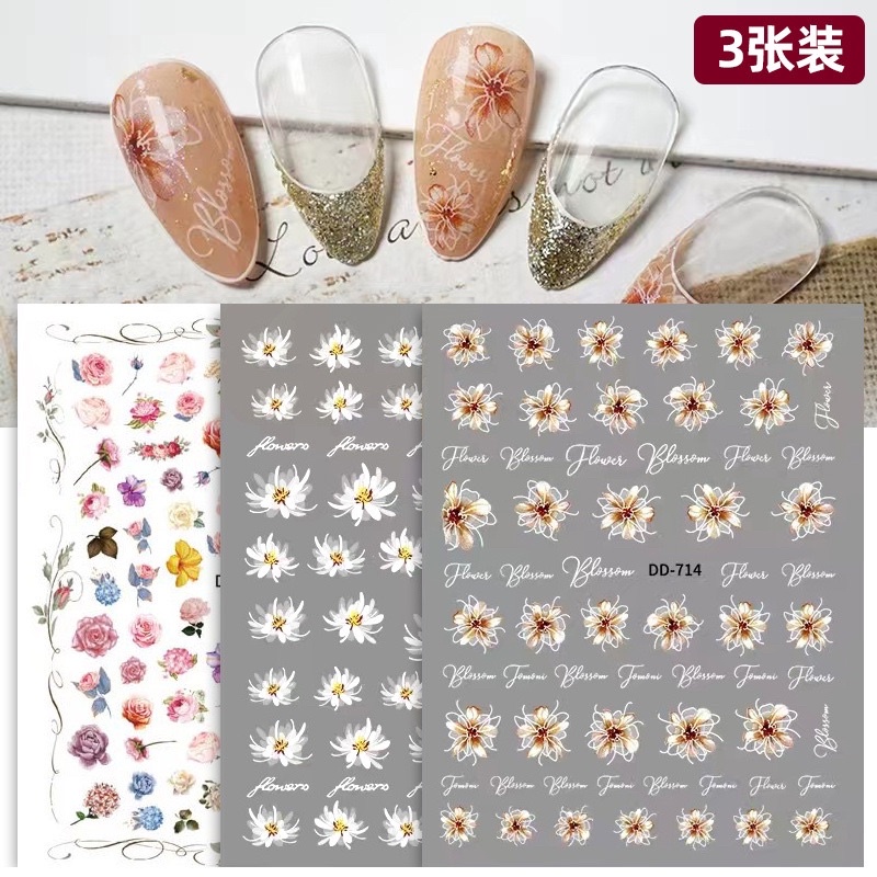 sticker hoa cúc dán móng ( hàng mới về )