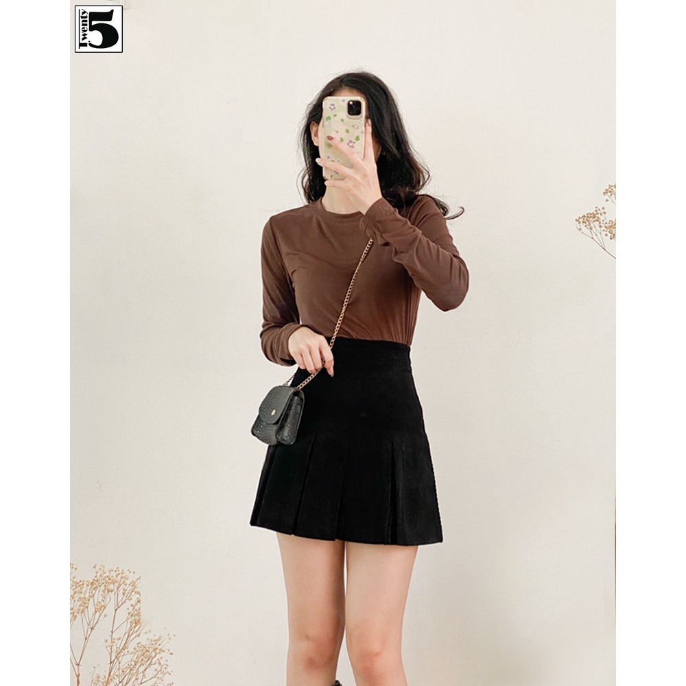 Chân váy nhung gân xếp ly dáng ngắn Twentyfive 3874 | BigBuy360 - bigbuy360.vn