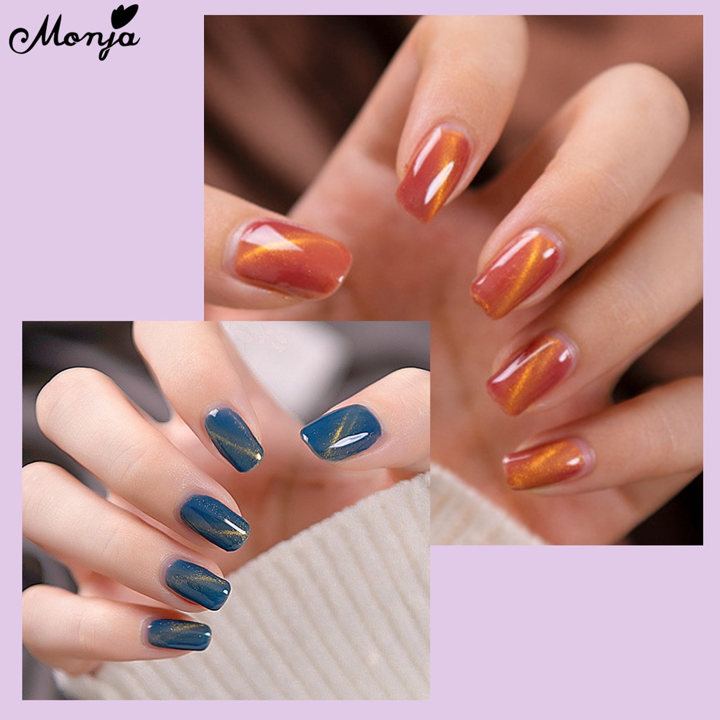 Gel UV ngâm móng tay Monja từ tính tạo họa tiết mắt mèo ba chiều 7.3ML
