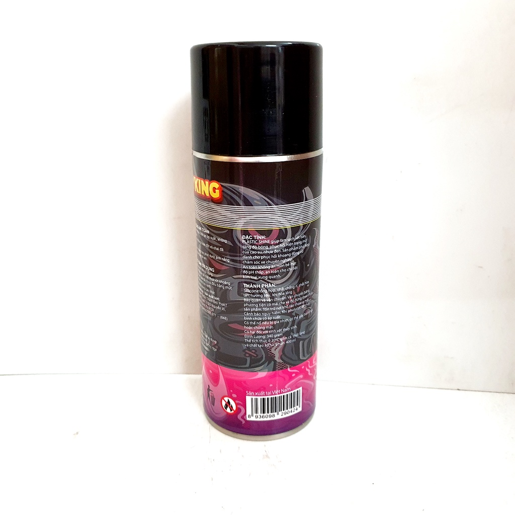 Sprayking Plastic Shine Phục hồi nhựa nhám,vỏ xe 400ML tặng khăn MicroFiber
