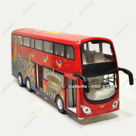 MS: 7640.1 - XE MÔ HÌNH - XE BUS DU LỊCH 2 TẦNG KHU VUI CHƠI GIẢI TRÍ CAO CẤP - ĐỎ