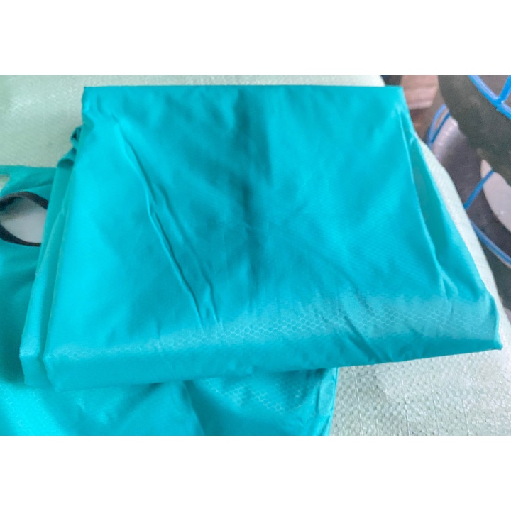 Áo mưa cánh dơi vài da cá cao cấp màu xanh ngọc có túi đựng