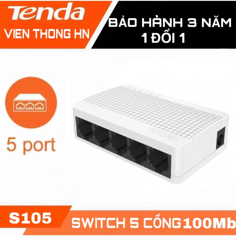 Switch 5 port - Bộ chia mạng 5 cổng tenda s105 tốc độ 100Mbps