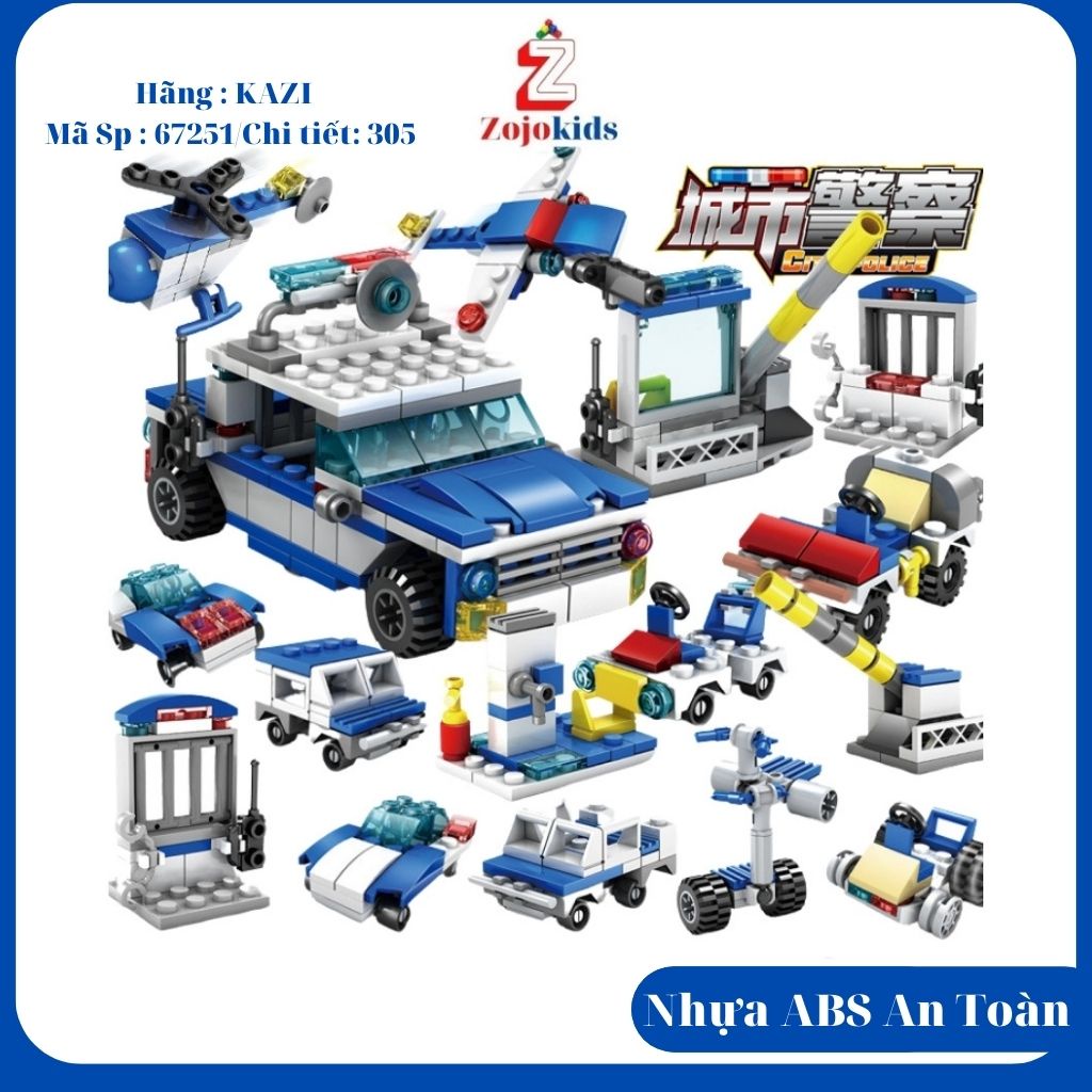 LEGO city,lego mo hình KAZI 67251 Nhựa ABS an toàn,bộ sưu tập máy bay và xe ô tô cảnh sát