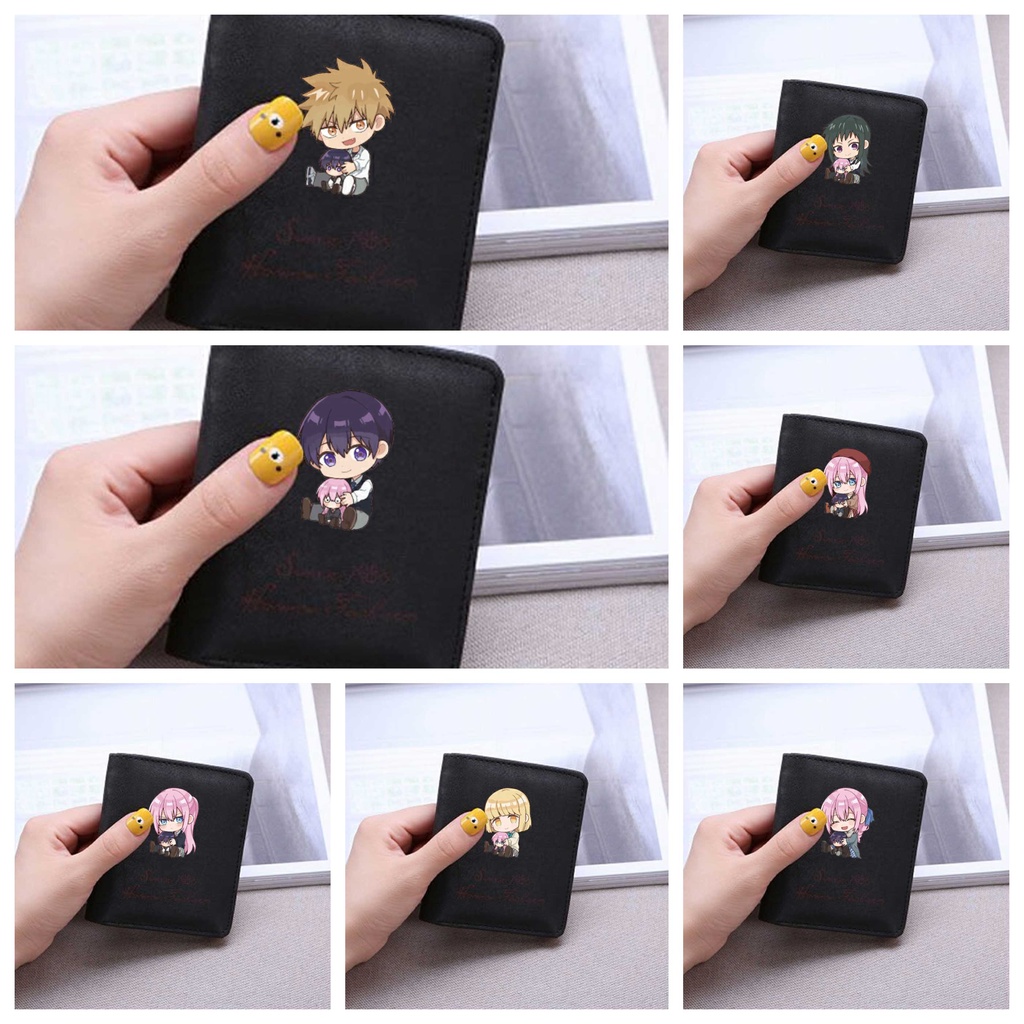 Ví ngắn đen cầm tay IN HÌNH Shikimori-san Bạn gái tôi không chỉ dễ thương đựng vật dụng nhỏ anime chibi
