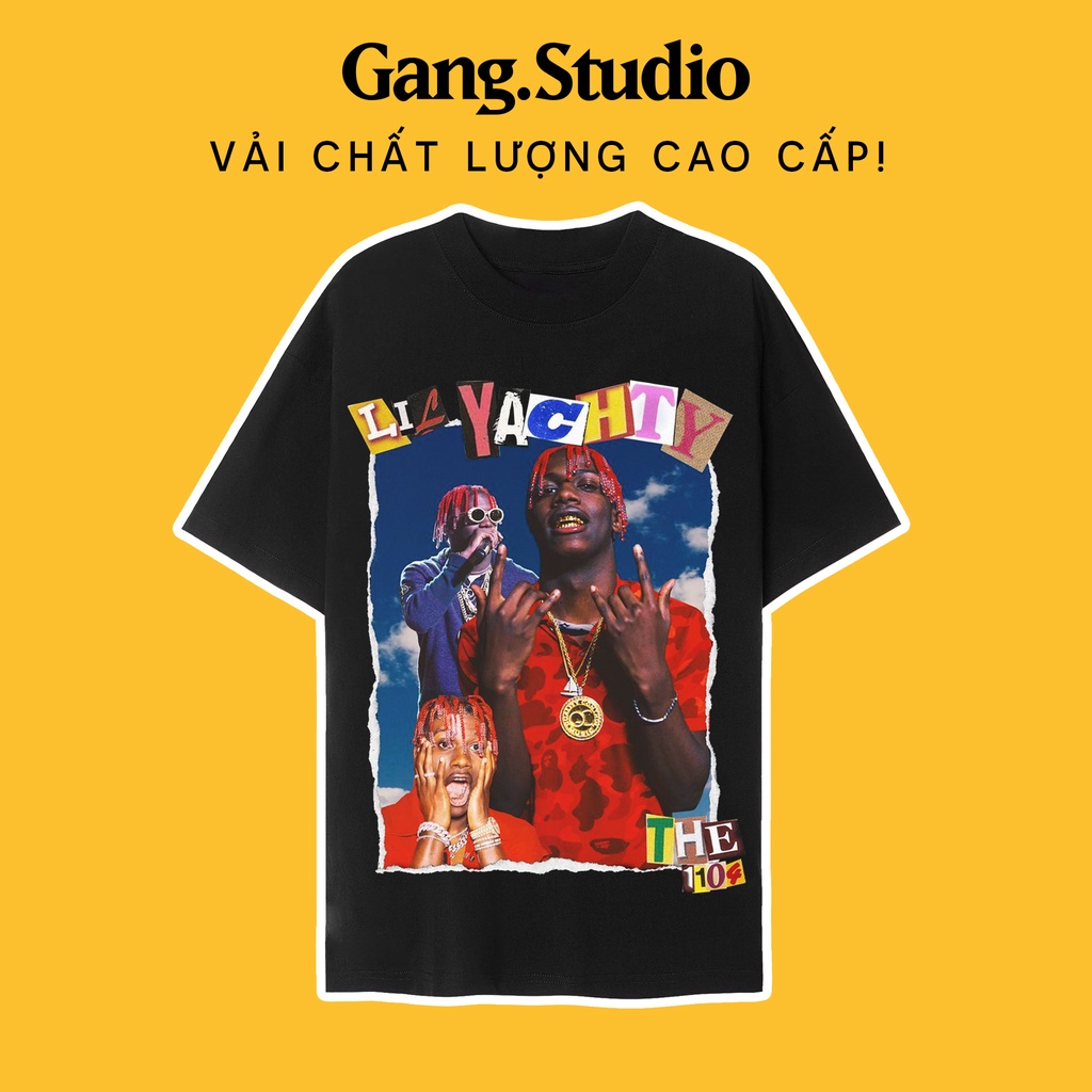 Áo thun LIL YACHTY Vintage Hiphop tay lỡ vải cao cấp phong cách trẻ trung nặng động, form đẹp in hìn