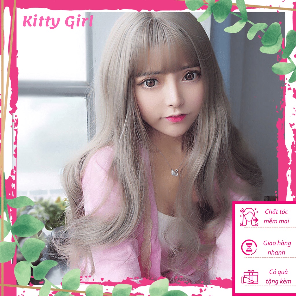 Tóc Giả Nguyên Đầu Xoăn Dài Mái Thưa Phong Cách Ulzzang Hàn Quốc Hot Trend TG11