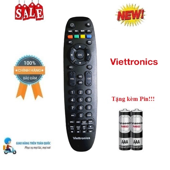 Remote Điều khiển TV Viettronics- Hàng chính hãng Viettronics mới 100% Tặng kèm Pin