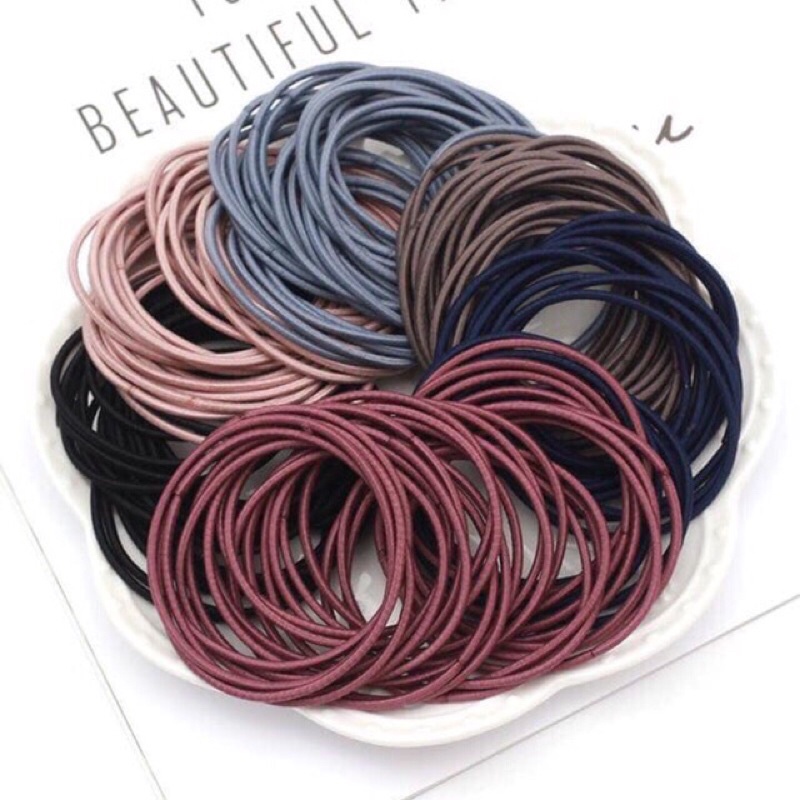 Set 5 Dây Buộc Tóc, Dây Chun Cột Tóc Nhiều Màu Sắc Phong Cách Hàn Quốc