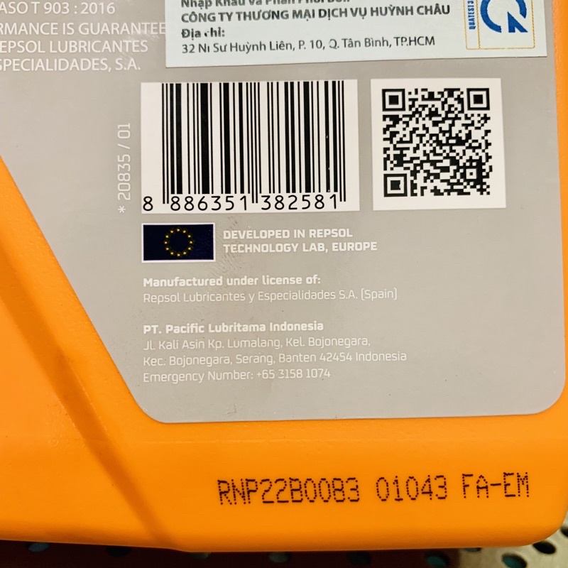 Repsol Châu Á - Repsol Moto Racing 10W-40 Nhớt Cao Cấp Xe Đua Made in Indonesia