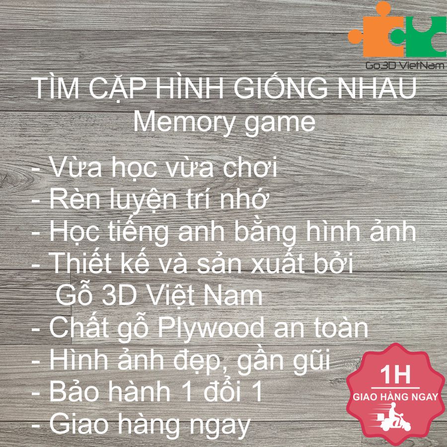 Tìm cặp giống nhau, tìm cặp đôi, memory game, matching game bằng gỗ-Các loại quả