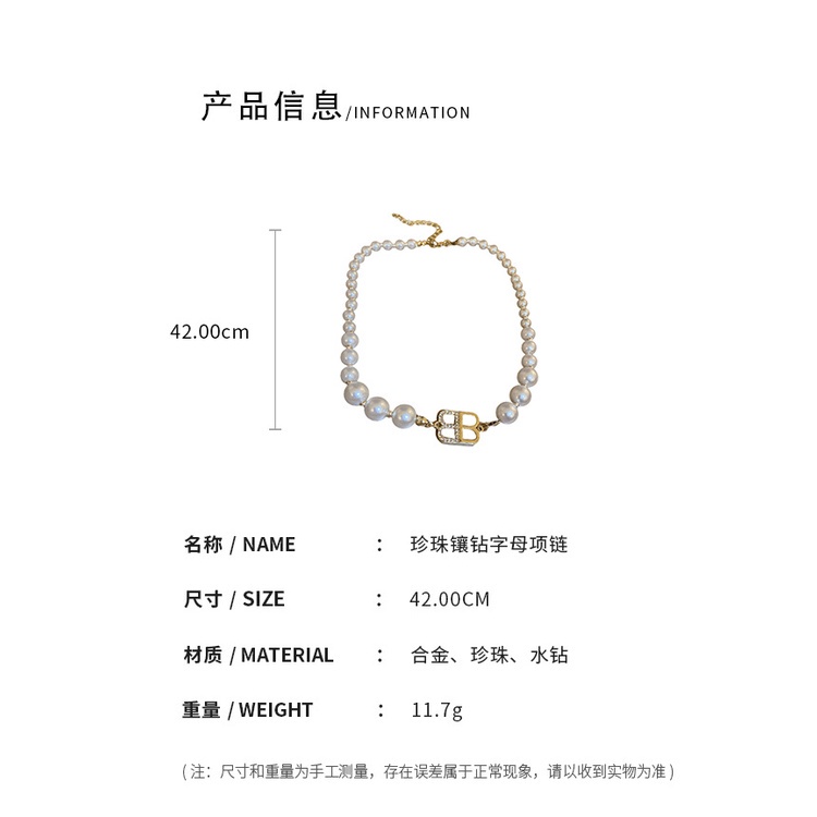 Dây Chuyền Mạ Vàng Đính Ngọc Trai Nhiều Màu Phong Cách Pháp Cổ Điển Thời Trang