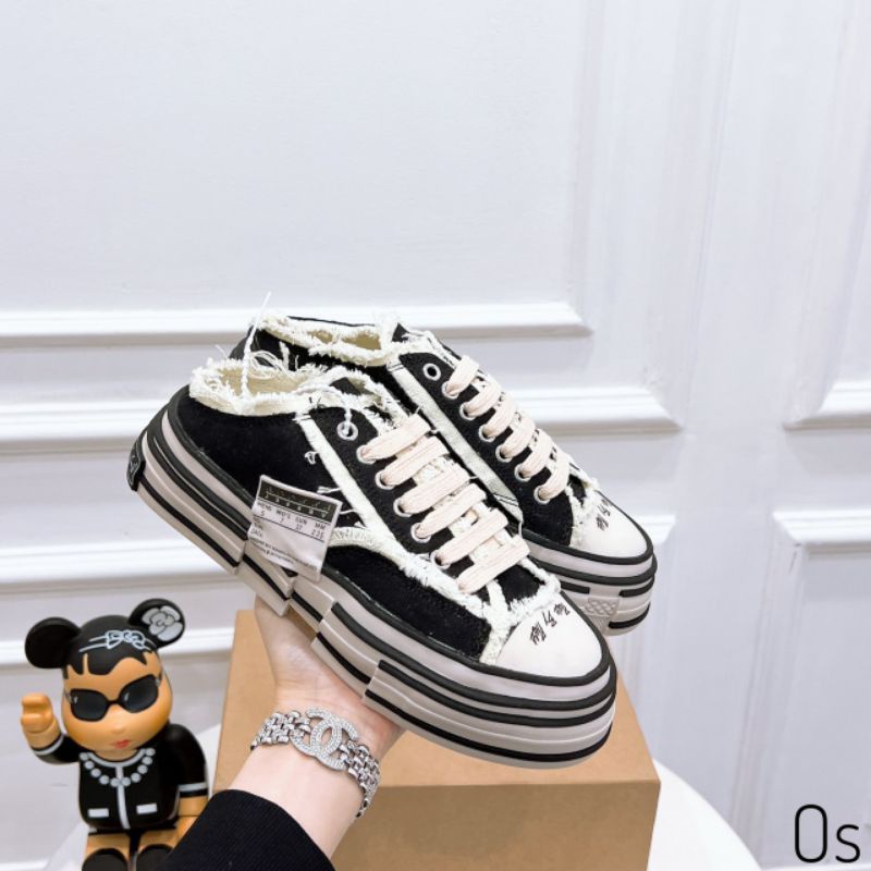 O(ẢNH THẬT) Giày Thể Thao Nam Nữ Tua Rua Vải Da Mềm Êm Fullbox Hãng Cao Cấp