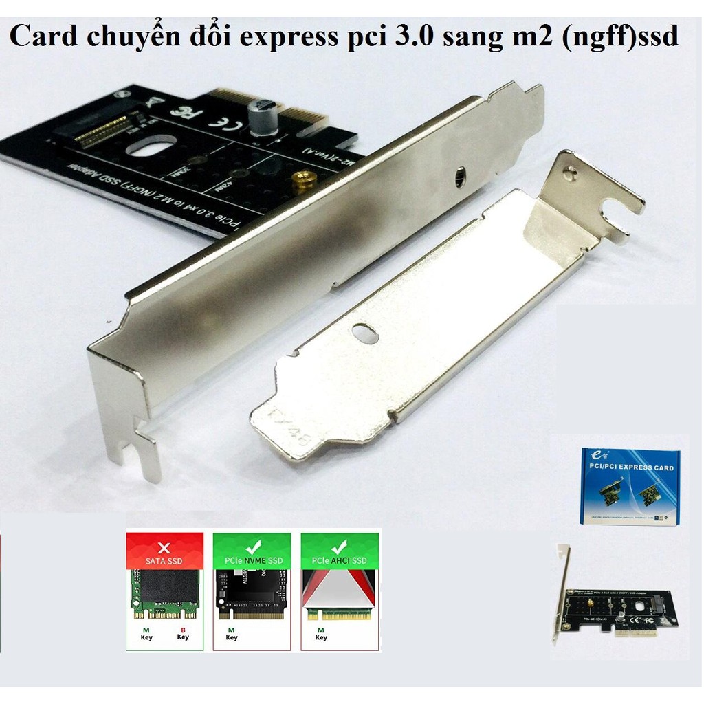 Bộ chuyển đổi sang máy tính để bàn PCI Express SSD M.2 NGFF PCIe sang PCIe 3.0 x4,Card PCI E-&gt;M2 3.0 SSD Adapter Express