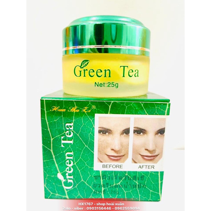 Kem Green Tea Hua shu li Seven Day dưỡng Trắng Da trà xanh dành cho da nám và tàn nhang 25gr ( loại 