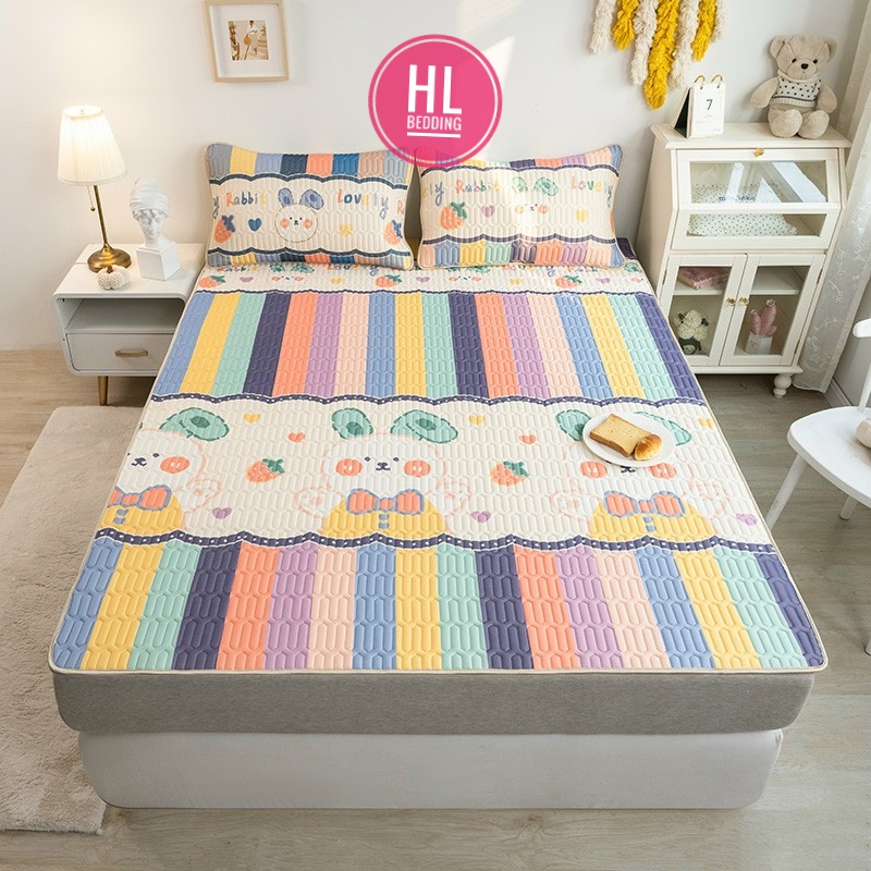 Chiếu điều hòa cao su non 5D Bảy màu HL Bedding vải lụa Tencel mát cao su non Latex mềm mịn đủ kích thước m6/m8/2m2