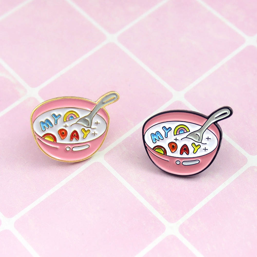 YOML✔Cute Enamel Rnglish Letter My Day Badge Collar Lapel Brooch Pin Jewelry Decor