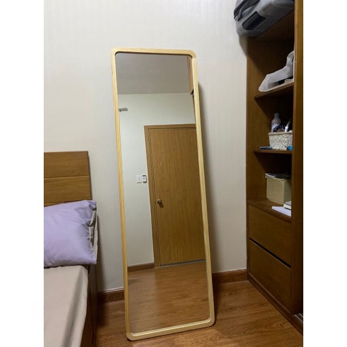 Gương soi toàn thân khung gỗ treo tường bo góc decor nịnh dáng kích thước 50x160cm guonghoangkim mirror KG0001