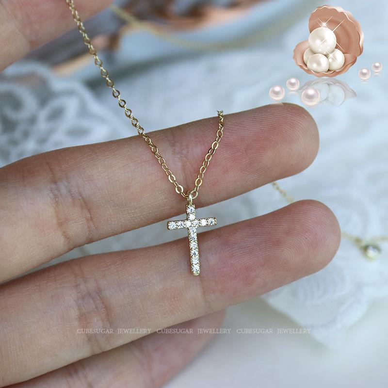 ▩۞925 sterling silver cross dây chuyền ý nghĩa cao của chuỗi xương đòn