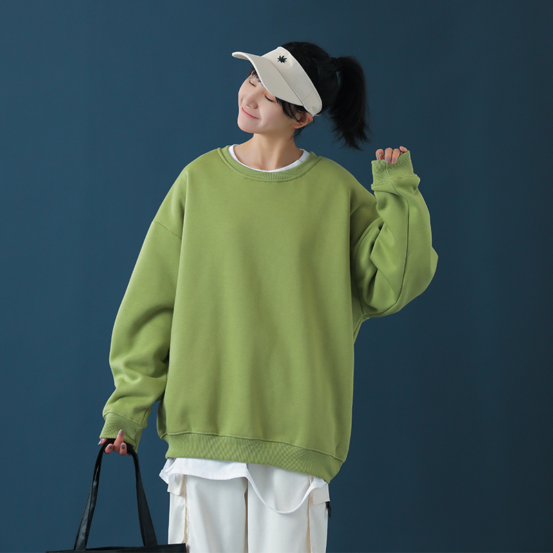 Áo Sweater Trơn Dáng Rộng Tay Dài Phong Cách Hàn Quốc Nhiều Màu Lựa Chọn