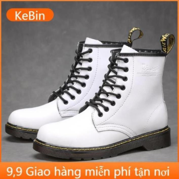 Giày bốt kiểu cao bồi Dr. Martens1460 màu trắng thời trang phong cách retro dành cho nam và nữ - Sale 1