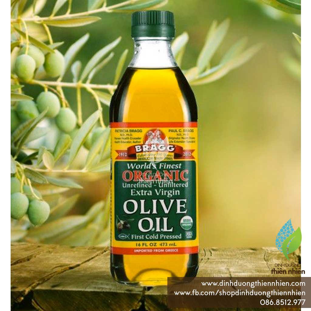 [HSD 2023] Dầu Olive (Ô Liu) Ép Lạnh Hữu Cơ Bragg Organic Extra Virgin Olive Oil - Loại Thượng Hạng PREMIUM