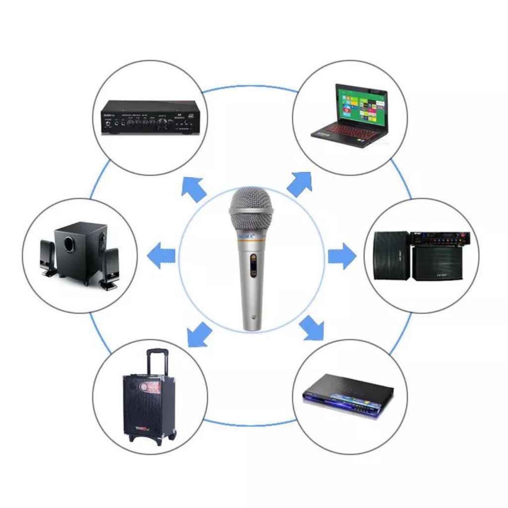 Micro Karaoke XINGMA AK-319 Chính Hãng, Mic Hát Có Dây Chống Hú Cao Cấp