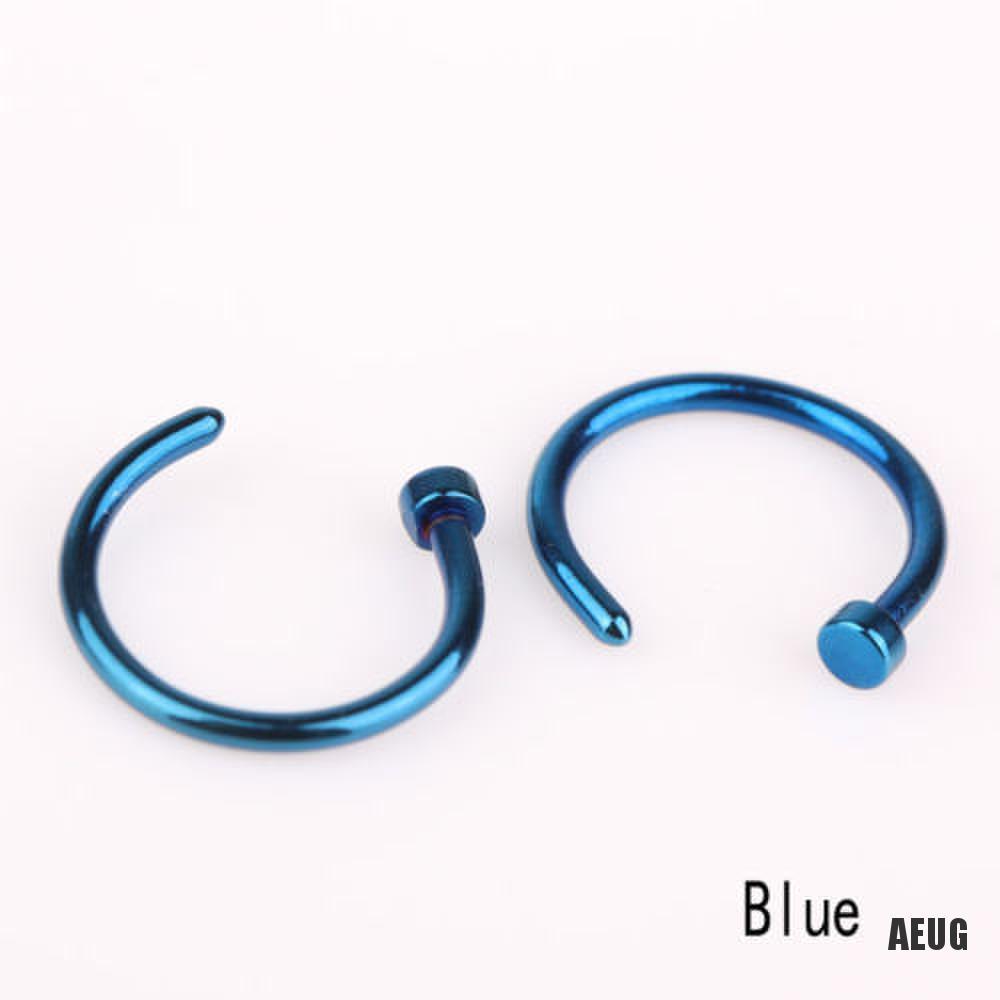 Set 2 Khuyên Mũi Dạng Hở Bằng Thép Không Gỉ Cá Tính