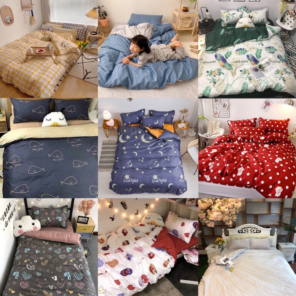 Bộ chăn ga gối cotton poly nhập khẩu các mẫu mới ( đủ kích cỡ size giường)