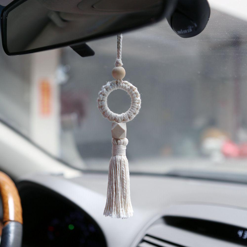 Phụ Kiện Tua Rua Bằng Cotton Làm Bằng Thủ Công Treo Trang Trí Nội Thất Xe Hơi