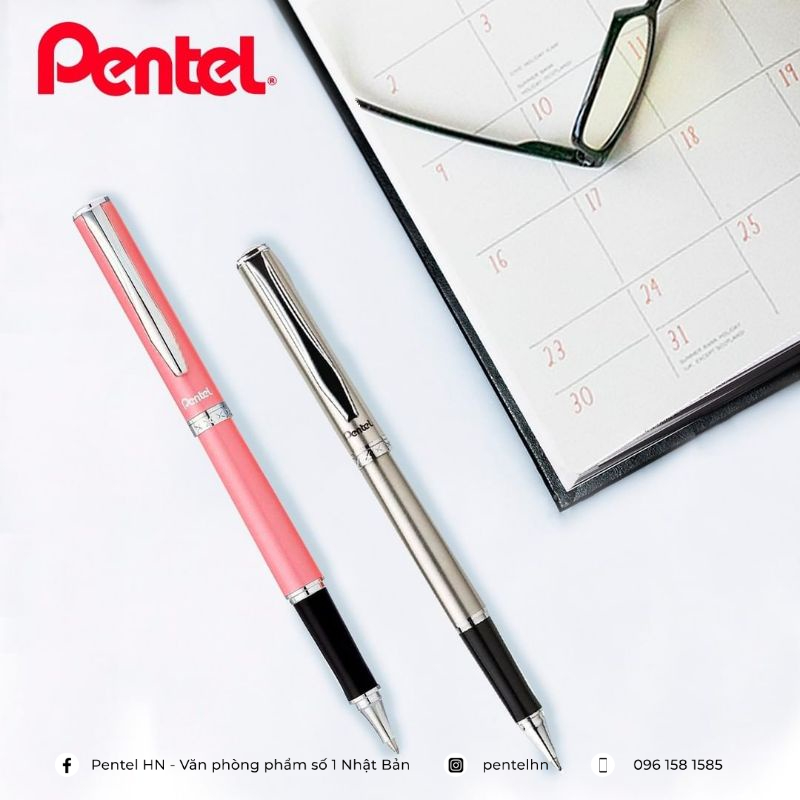 Bút Ký Gel Pentel Sterling K611| Ngòi 0.7mm Mực Xanh |Thiết Kế Màu Vỏ Thời Trang |Kèm Hộp