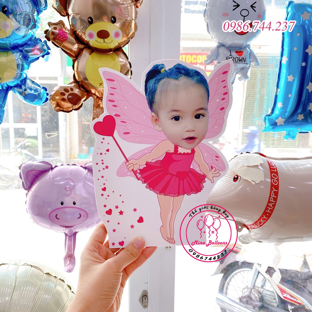 Chibi sinh nhật cao 25cm cho bé gái, thiết kế hình Chibi trang trí tiệc sinh nhật