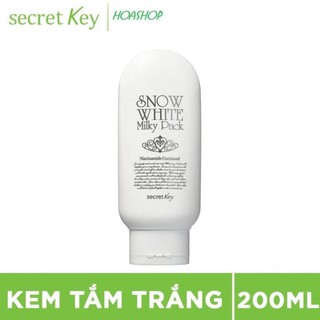 Kem Tắm Trắng Mặt và Toàn Thân Secret Key Snow White Milky Pack 200g