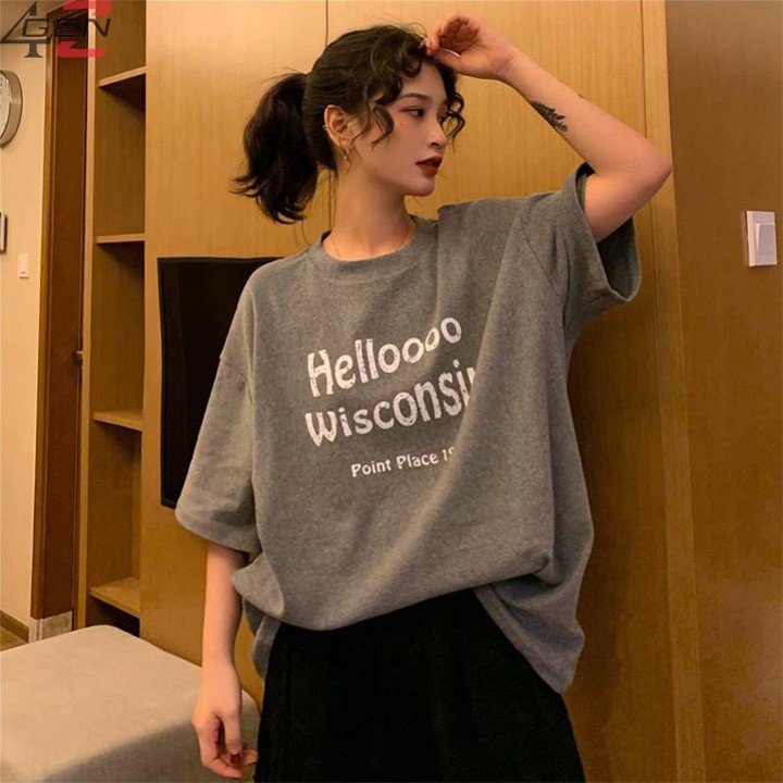 Áo thun / áo phông nữ form rộng tay lỡ hàng Quảng Châu Order chất đẹp giá rẻ thời trang unisex / Ulzzang