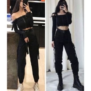 Sét áo croptop - quần jogger túi hộp cực ngầu