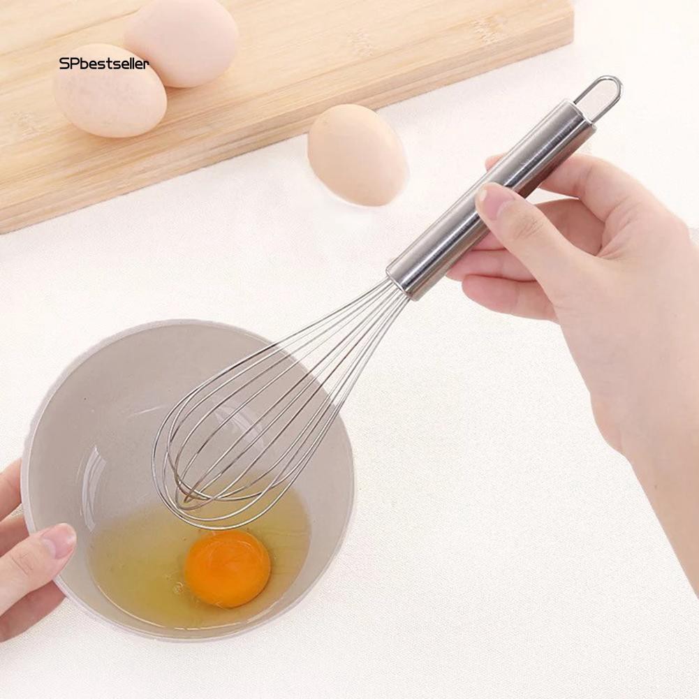 Dụng cụ đánh trứng cầm tay bằng thép không gỉ 8/10/12&quot; tiện dụng