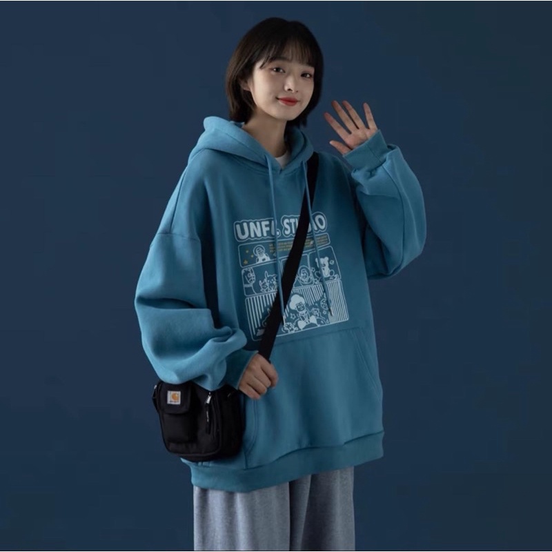 Áo Hoodie Form rộng Unisex Nam/ Nữ chất Nỉ bông cực mịn ấm siêu xinh ( Kèm Ảnh + Video thật cận chất vải) | BigBuy360 - bigbuy360.vn