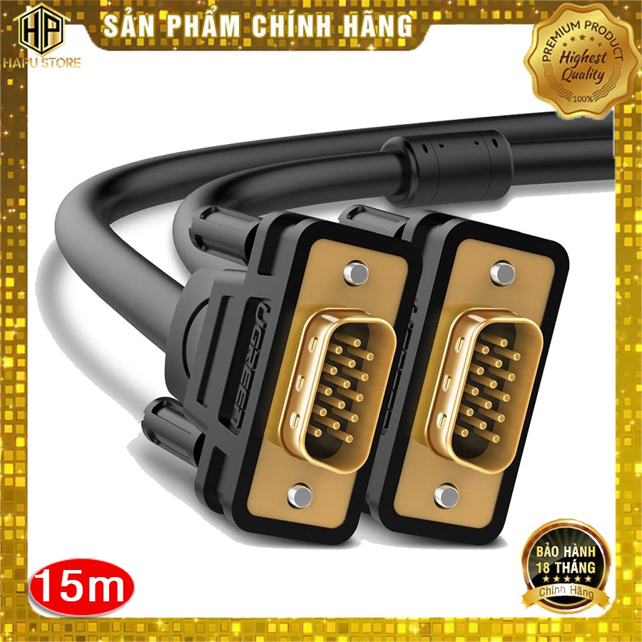 Cáp VGA Ugreen 11634 dài 15M hỗ trợ full HD chính hãng - Hapustore