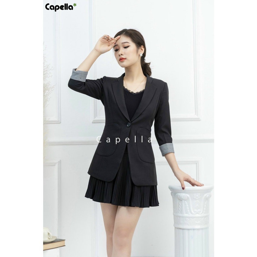 Áo vest công sở tay lỡ cao cấp form chuẩn dáng có độn