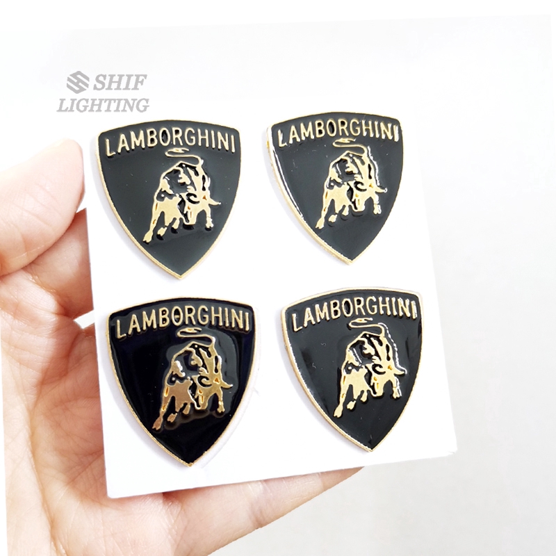 4 x Hình Dán Logo Xe Hơi Lamborghini Bằng Kim Loại