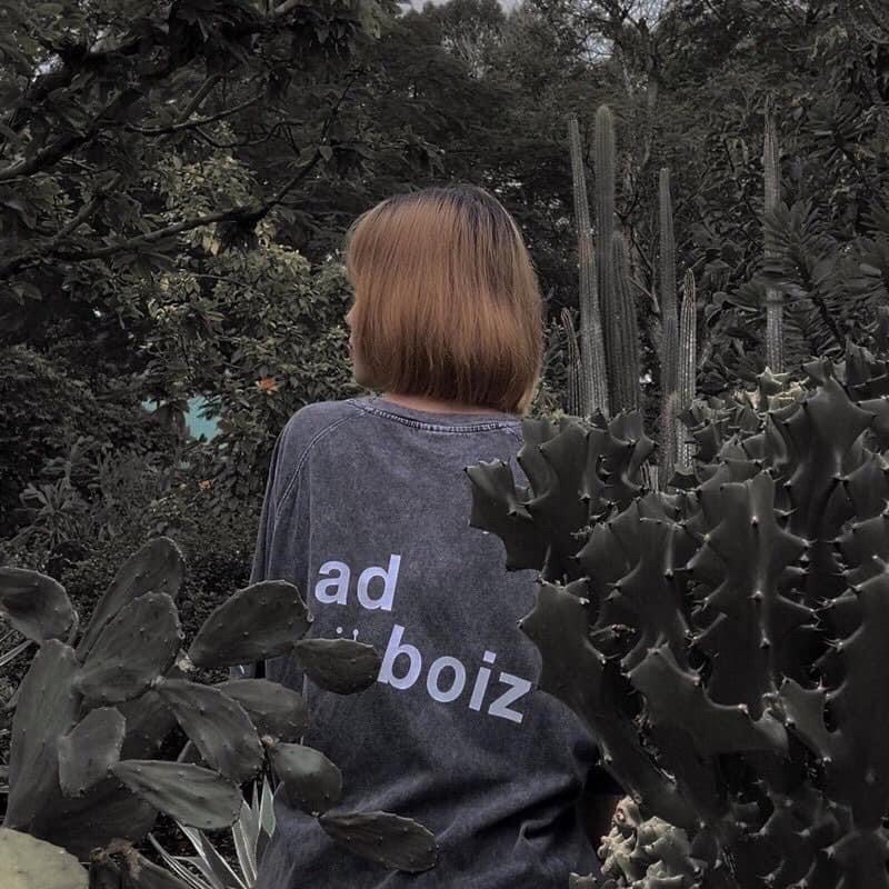 Áo Thun Wash Xám Unisex Tay Lở Sad Boiz